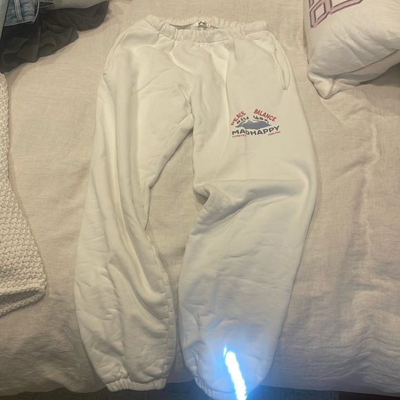 Madhappy Pants - Madhappy size large life balance white joggers